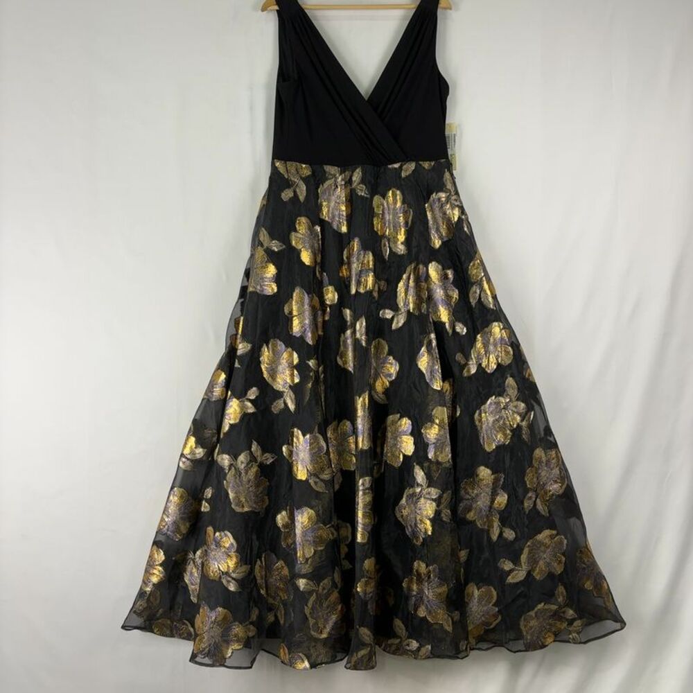 Unknown Sleeveless Floral Print Tulle Midi Dress
